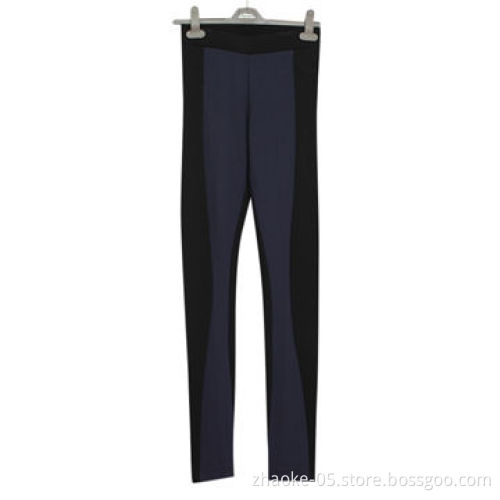 Women's Knitted Leggings with Fitting Style, No Lining, Contrast Colors at Front Body